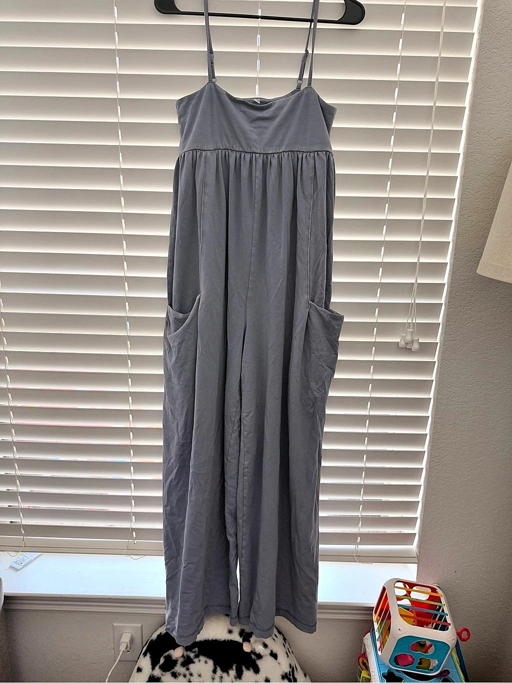 Never Worn FP Movement by Free People Hot Shot Strappy Romper Gray